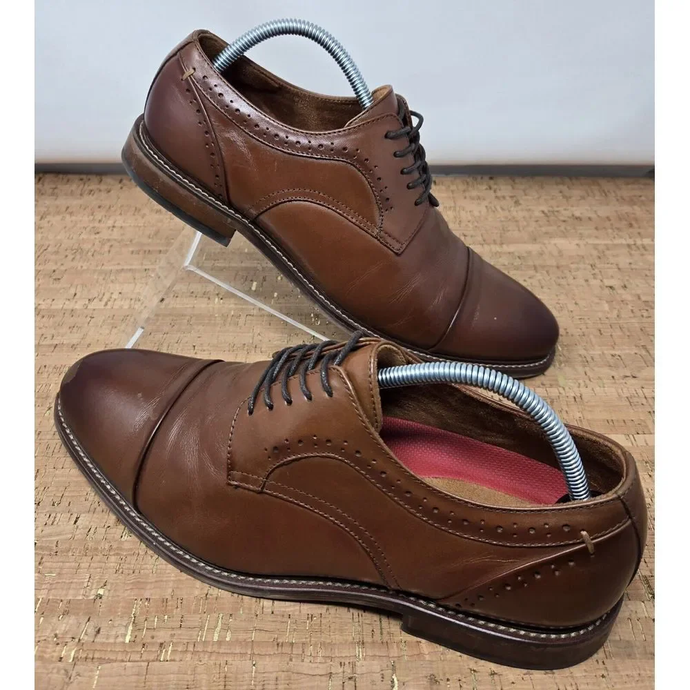 Stacy Adams Maddox Mens 10W Brown Leather Brogue Casual Dress  Oxfords‎ Shoes